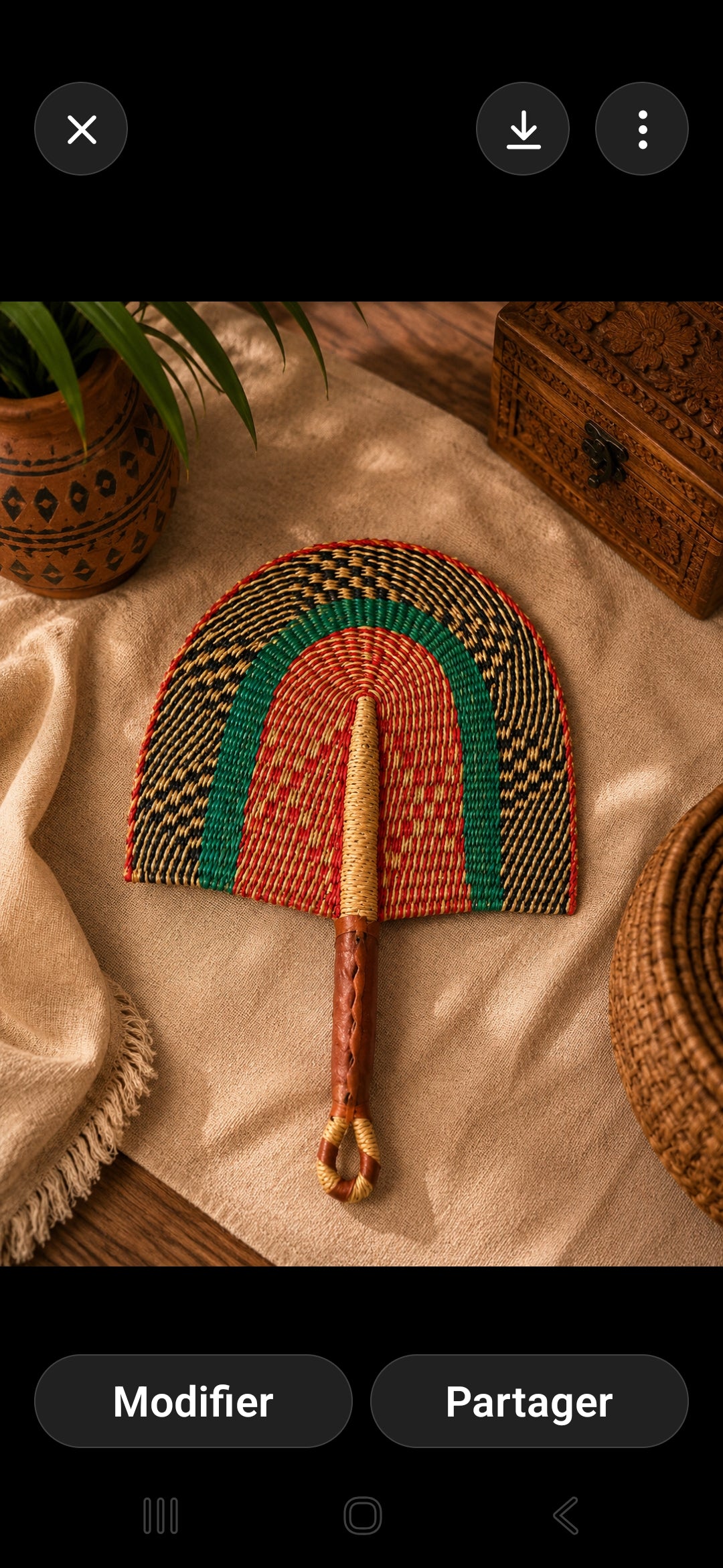 Éventail raphia
