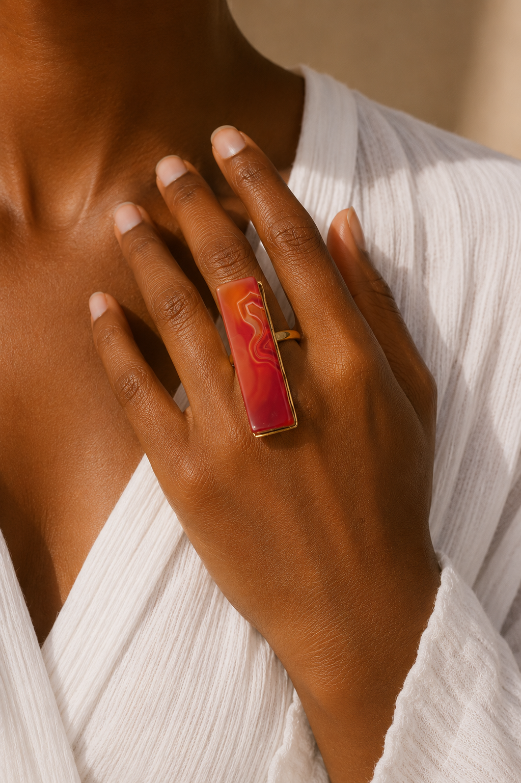 Bague Agate orange