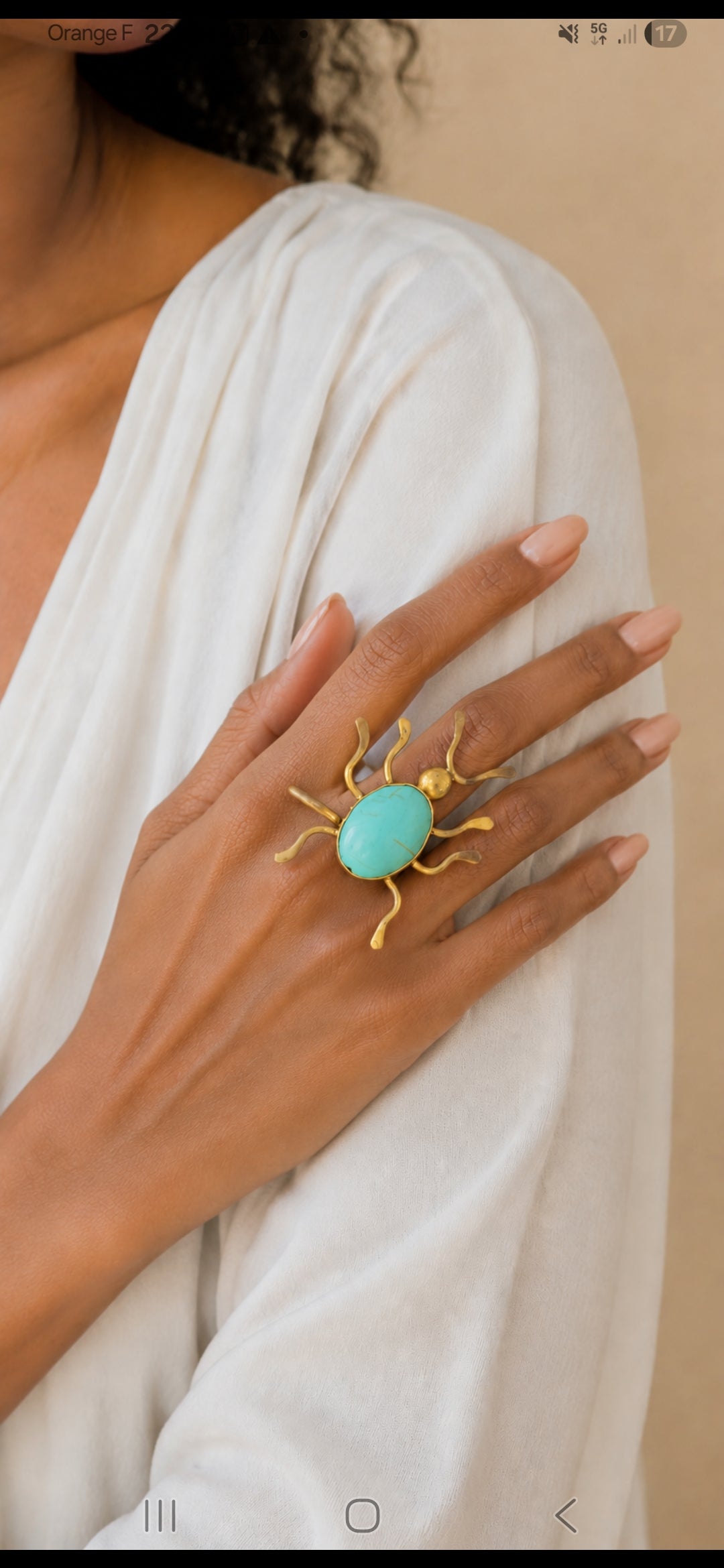 Bague scarabée turquoise