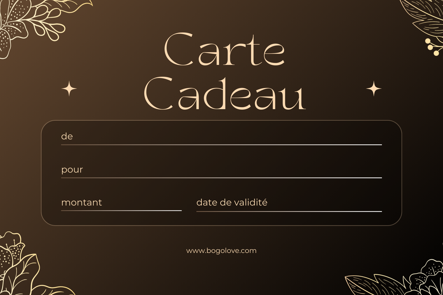 Carte Cadeau Bogolove