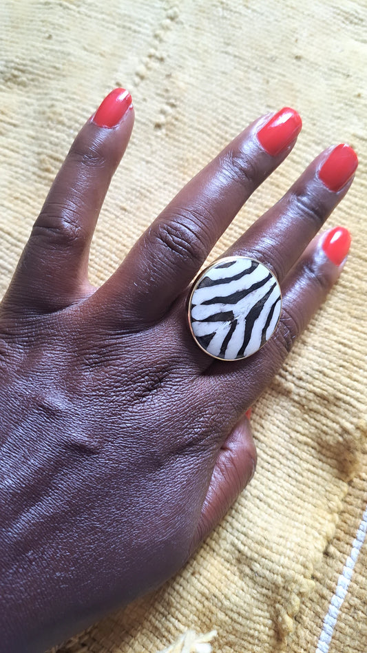 Bague Zebra taille L