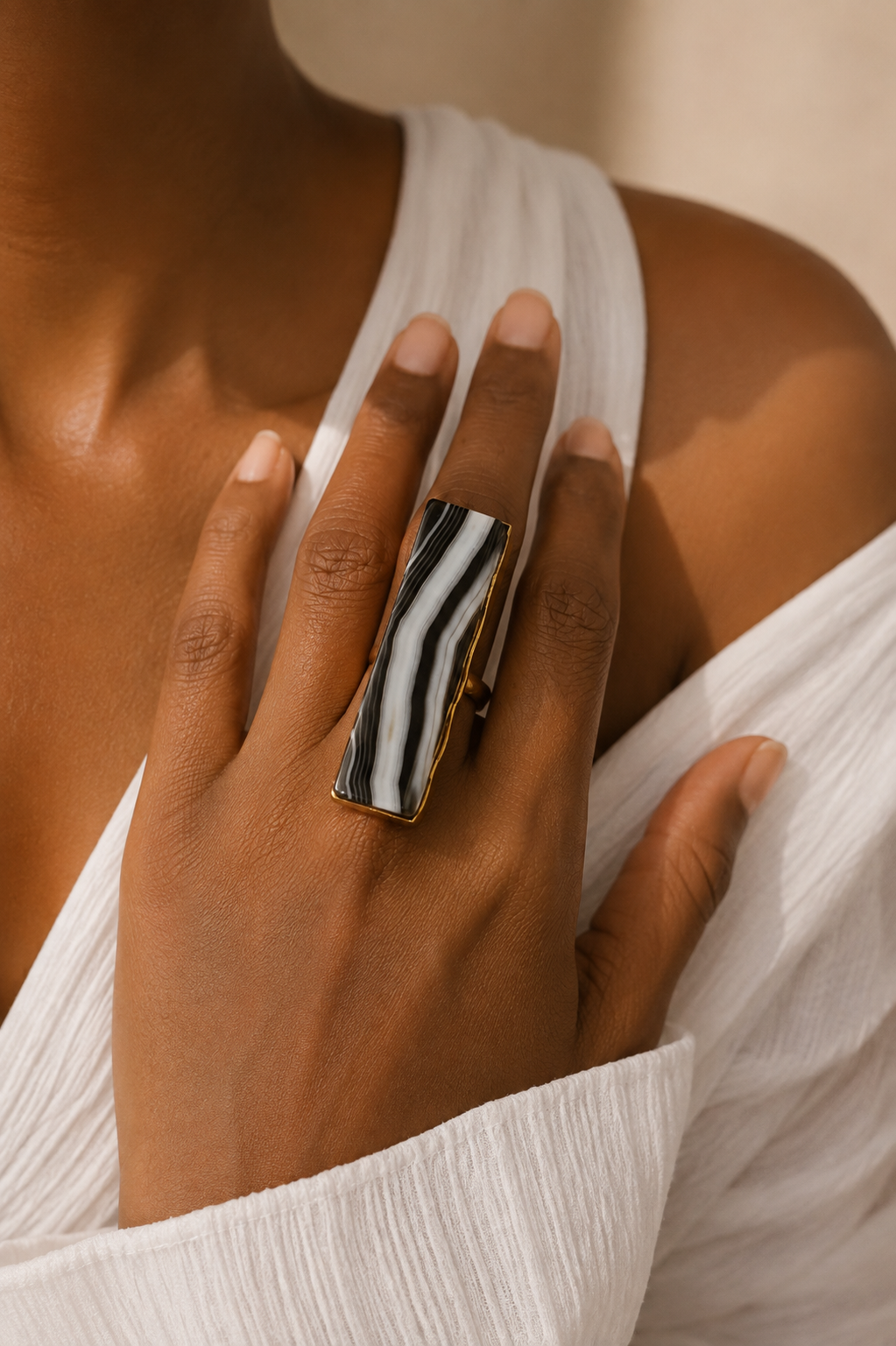 Bague Agate noir