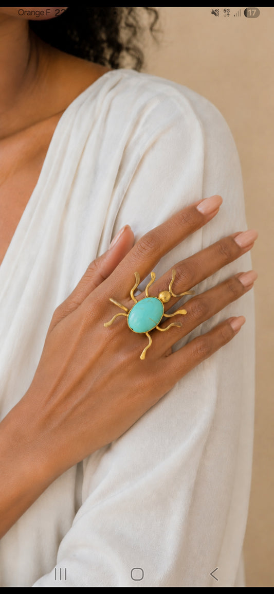 Bague  scarabée turquoise