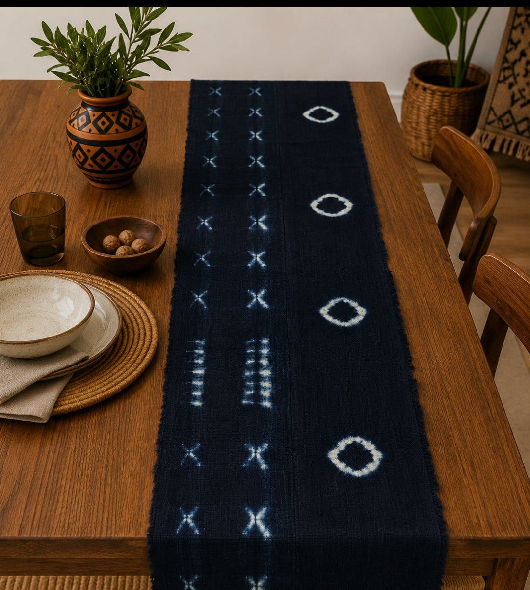 Chemin de table bogolan Indigo